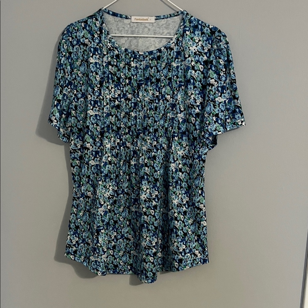 Floral Blue Top